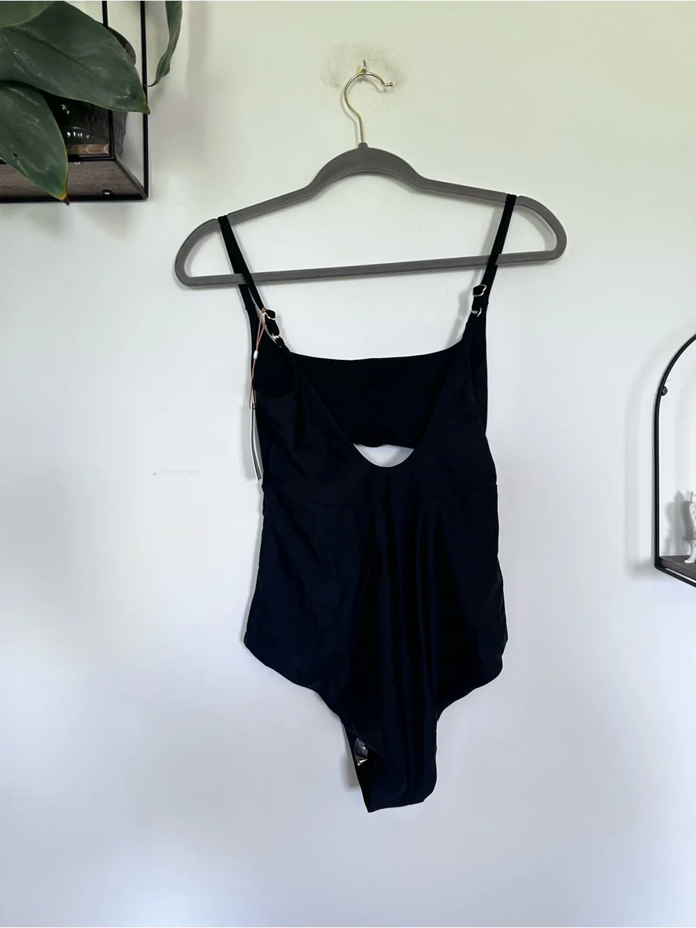 NWT Quince Black Italian Cut Out One-Piece Swimsuit Size Large